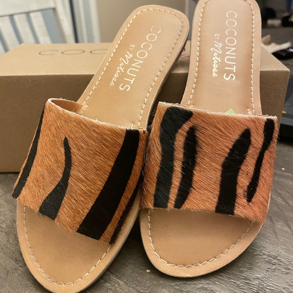 Cabana Tiger Cowhair Sandals. Great condition.